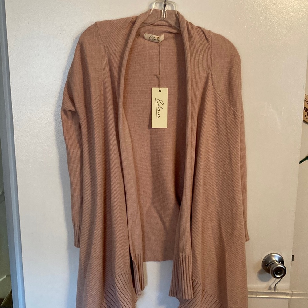 Elan Women’s Light Pink Fitted Cardigan (size M) NWT